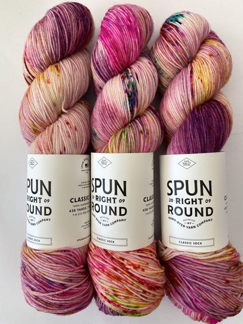 Spun Right Round Classic Sock - Topcoat Candy — Little Woollie